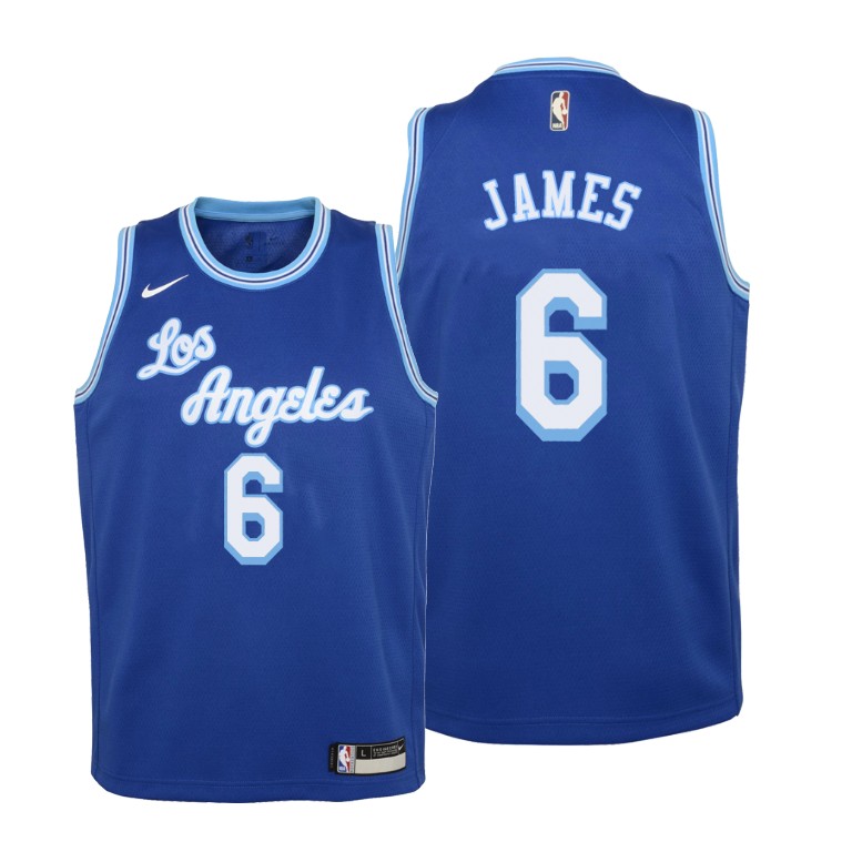 Youth Los Angeles Lakers LeBron James #6 NBA 2021-22 Change Number Classic Edition Royal Basketball Jersey VAX8083QZ